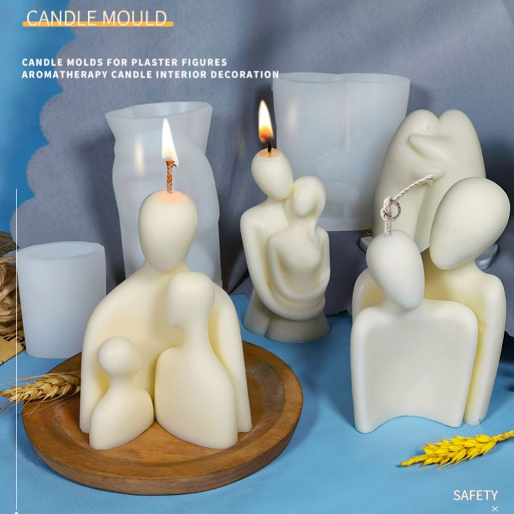 Portrait Aromatherapy Candle Molds Reusable DIY Couple Candle Mold Family Couple Silicone Mold - Image 3