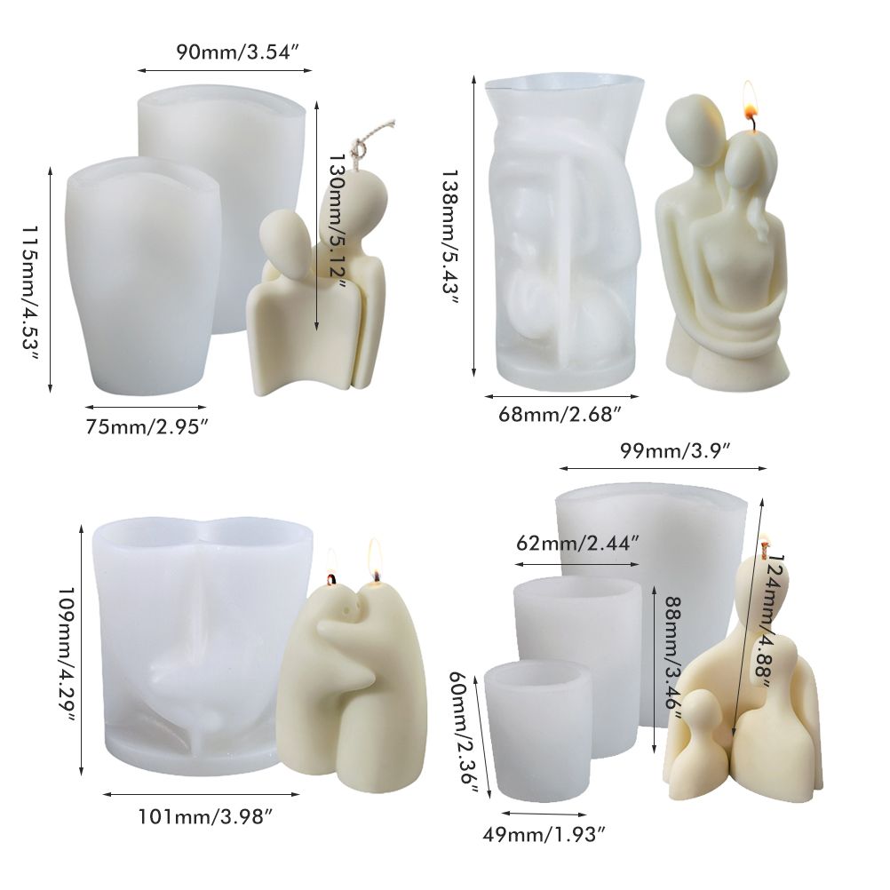 Portrait Aromatherapy Candle Molds Reusable DIY Couple Candle Mold Family Couple Silicone Mold - Image 4
