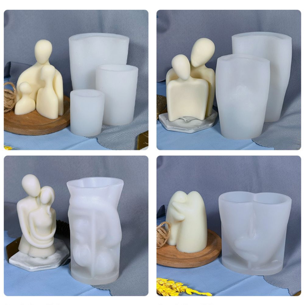 Portrait Aromatherapy Candle Molds Reusable DIY Couple Candle Mold Family Couple Silicone Mold - Image 6