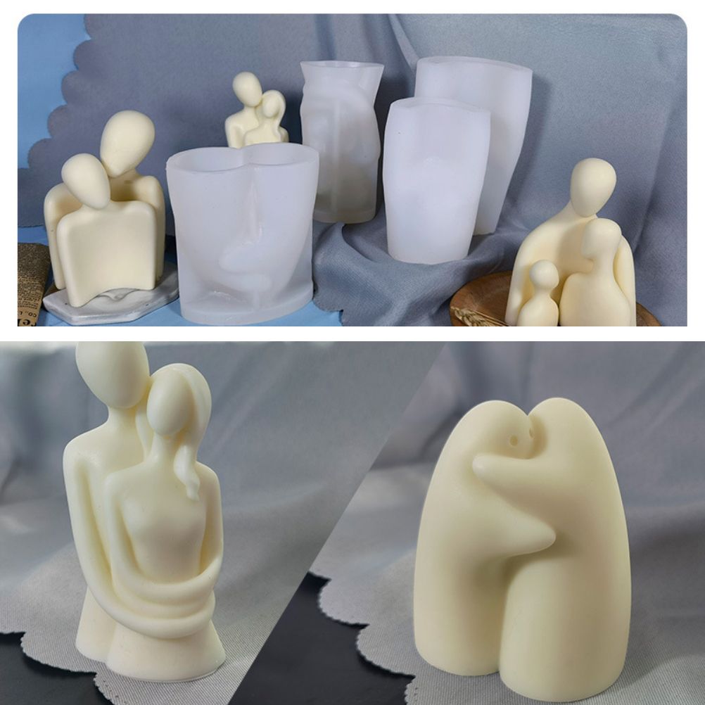Portrait Aromatherapy Candle Molds Reusable DIY Couple Candle Mold Family Couple Silicone Mold - Image 8