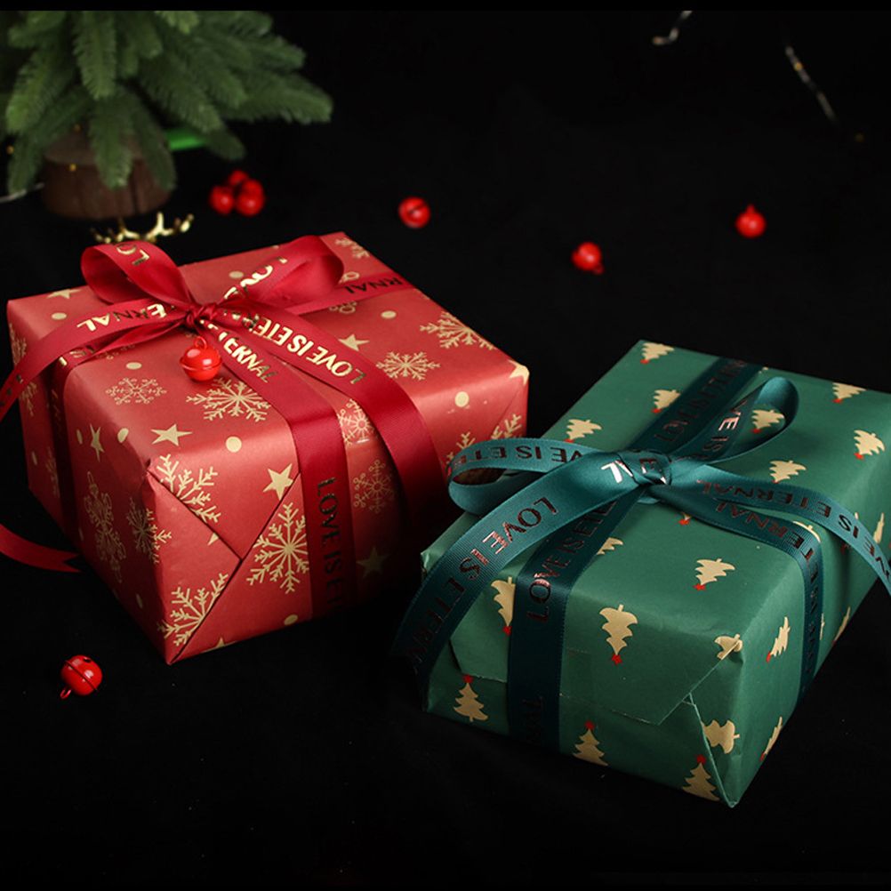 Christmas Kraft Wrapping Paper Christmas Elements Collection Double Sided Wrapping Paper Christmas Gift Box Decoration - Image 3
