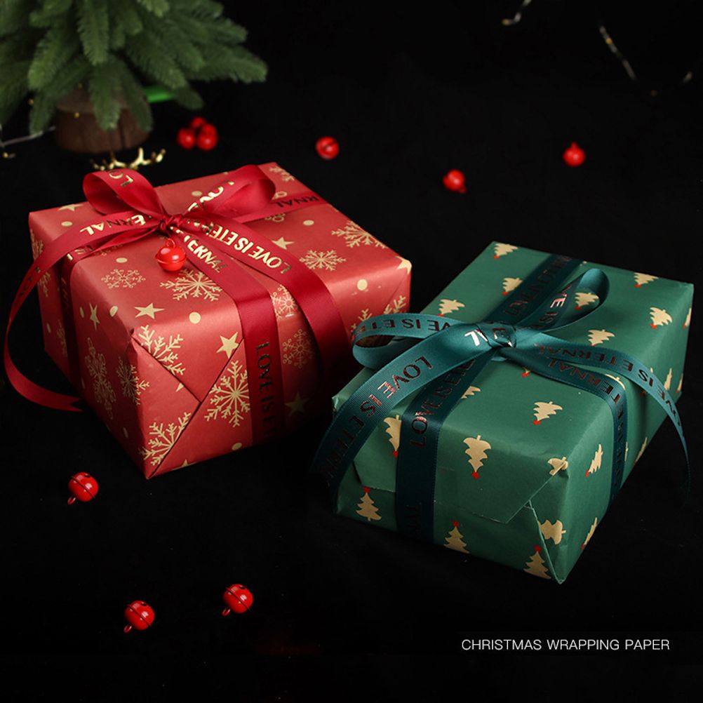 Christmas Kraft Wrapping Paper Christmas Elements Collection Double Sided Wrapping Paper Christmas Gift Box Decoration - Image 5