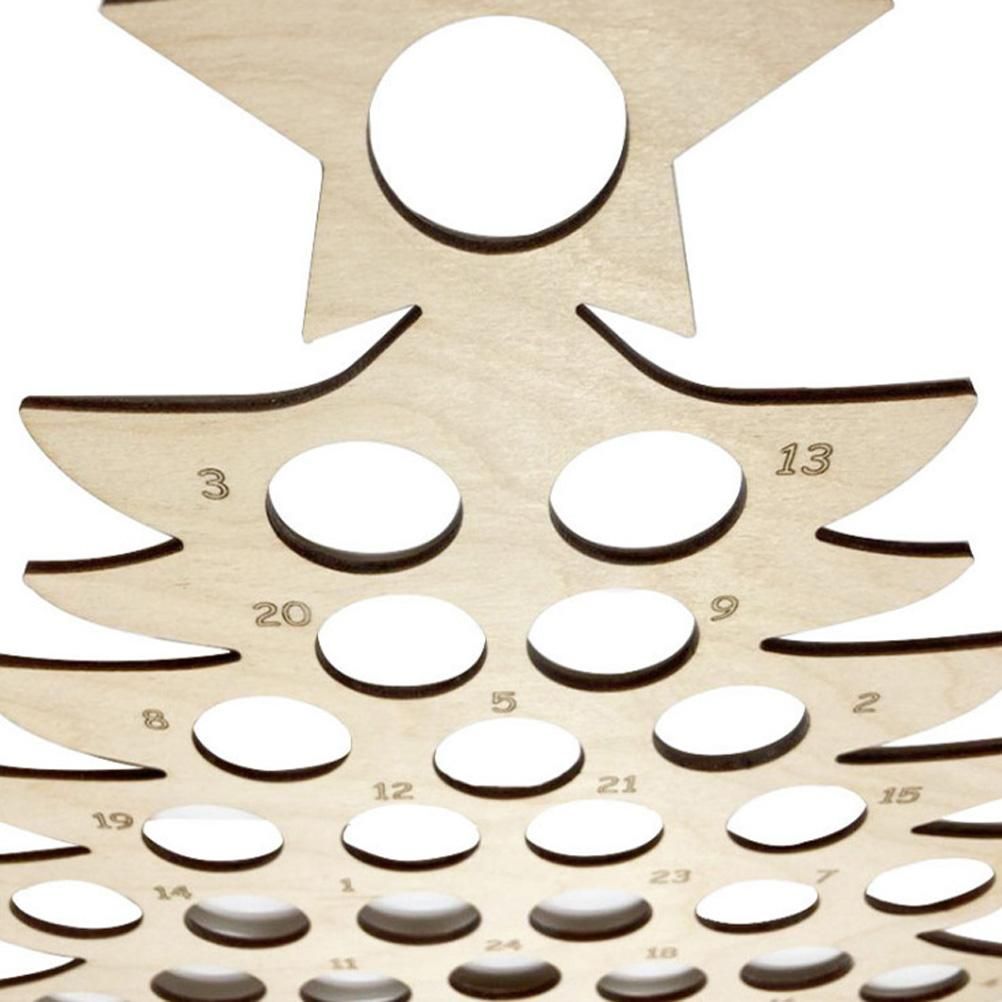 Wooden Advent Calendar Christmas Chocolate Stand Christmas Ornaments Party Decoration Gifts - Image 3