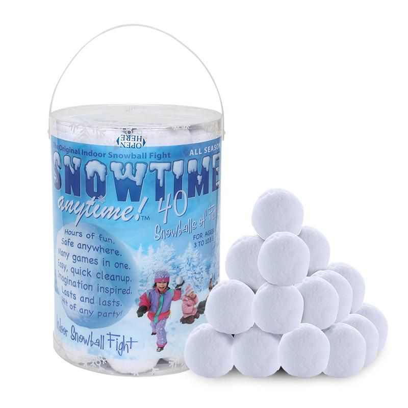 Christmas 40 Pack Artificial Snowballs Fake Snowball Fight for Kids Indoor Outdoor Toy Snowballs for Throwing Snowball Fight Game - Image 1