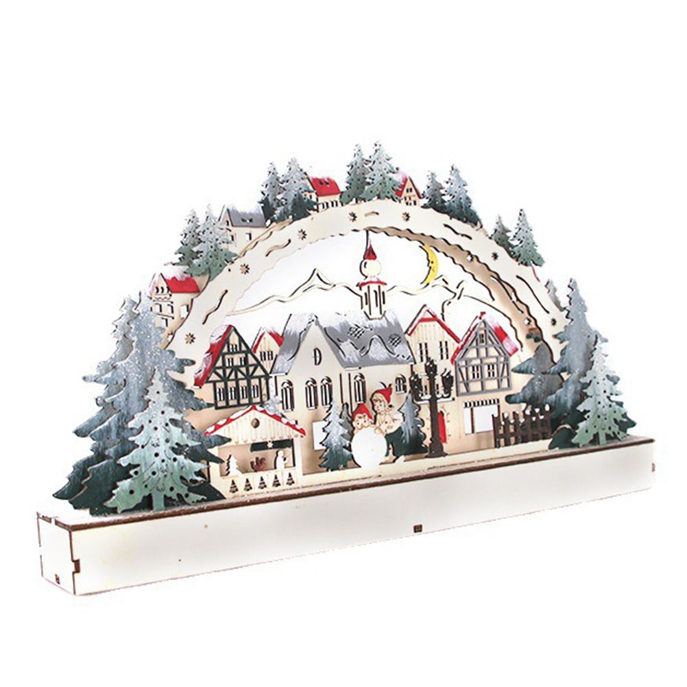 Christmas House LED Christmas Forest Scene Wooden Christmas Village for Shopping Mall Window Decorations - Image 1