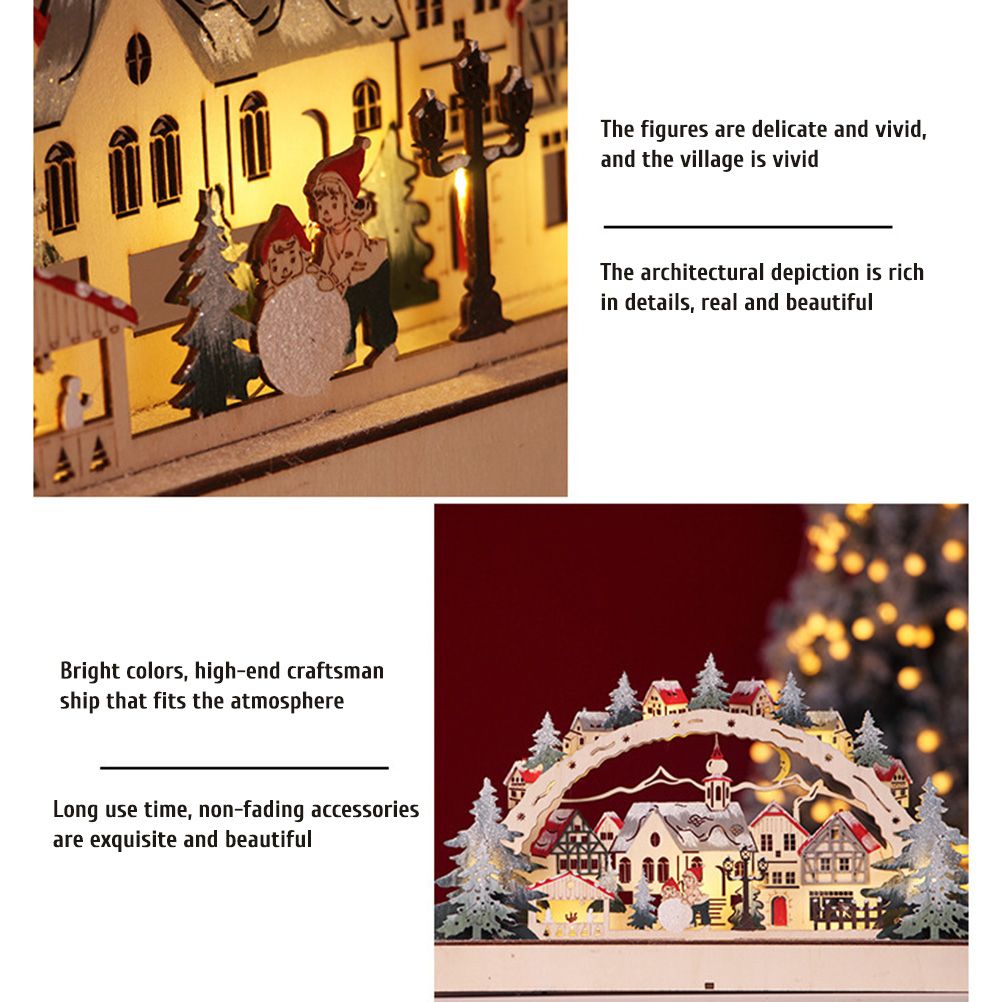 Christmas House LED Christmas Forest Scene Wooden Christmas Village for Shopping Mall Window Decorations - Image 2