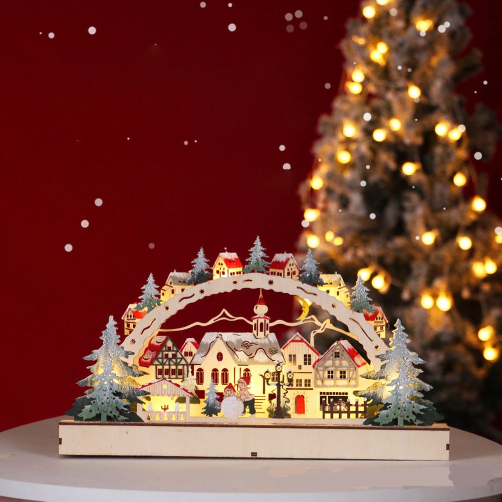 Christmas House LED Christmas Forest Scene Wooden Christmas Village for Shopping Mall Window Decorations - Image 5