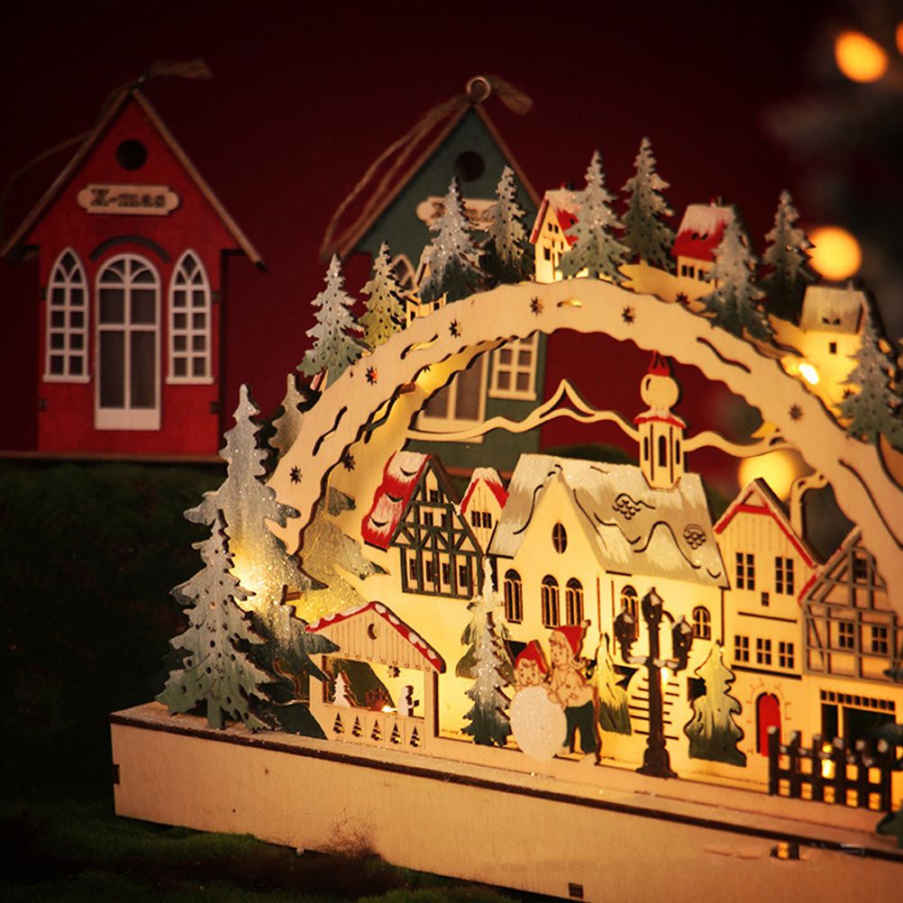 Christmas House LED Christmas Forest Scene Wooden Christmas Village for Shopping Mall Window Decorations - Image 6