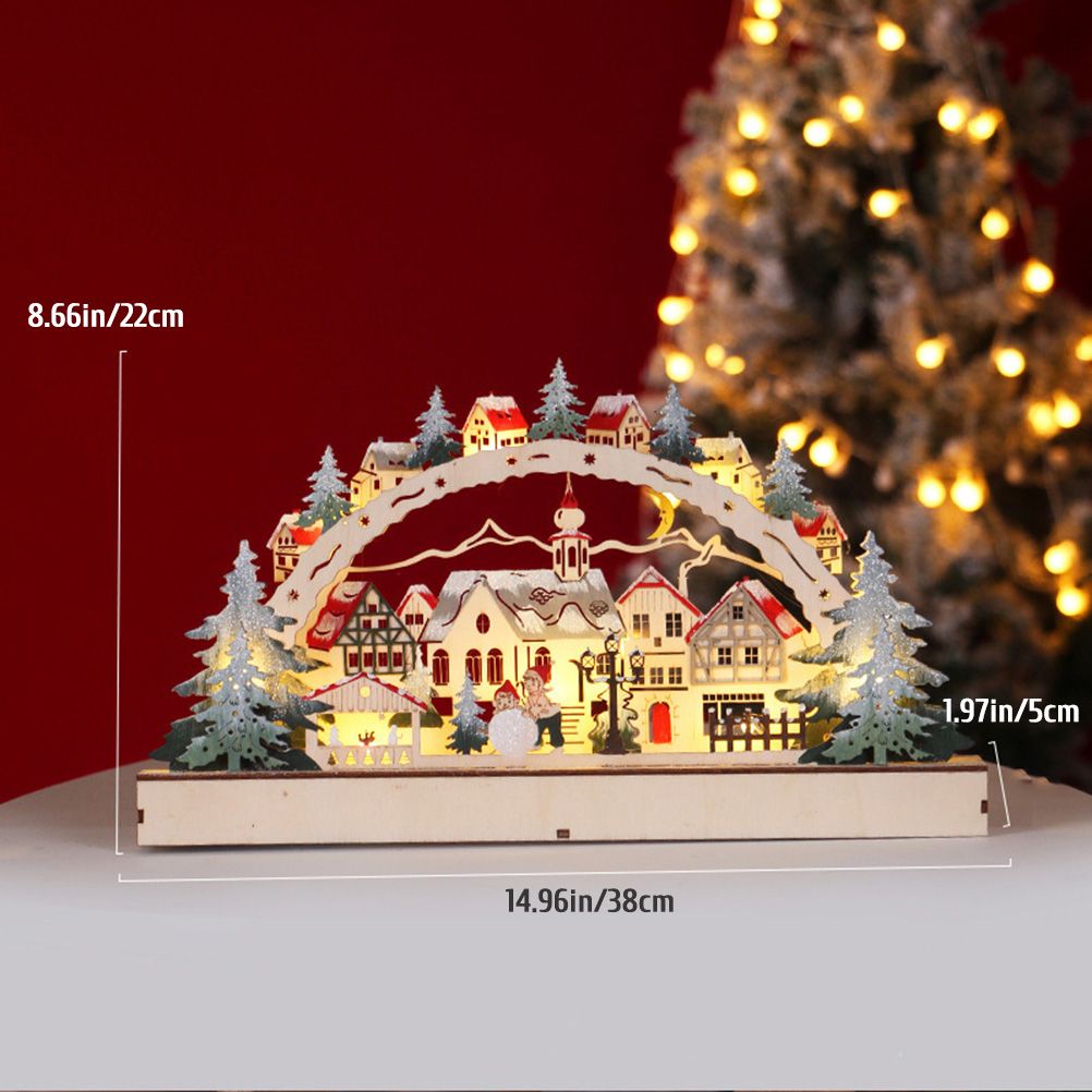 Christmas House LED Christmas Forest Scene Wooden Christmas Village for Shopping Mall Window Decorations - Image 7