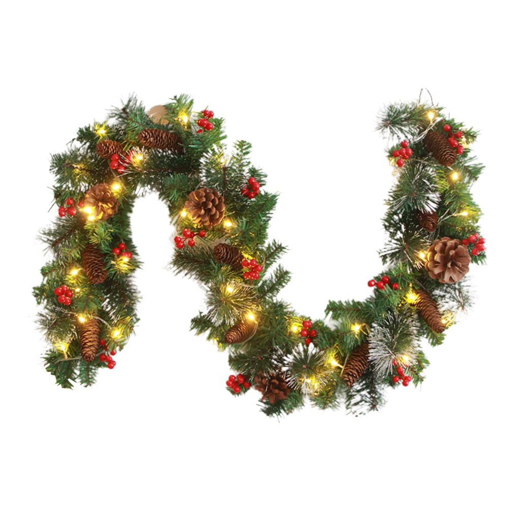 Christmas Garland With 50 Led Lighting Artificial Christmas Fir Garland Decorative For Stairs Fireplaces Offices Outdoor - Image 1