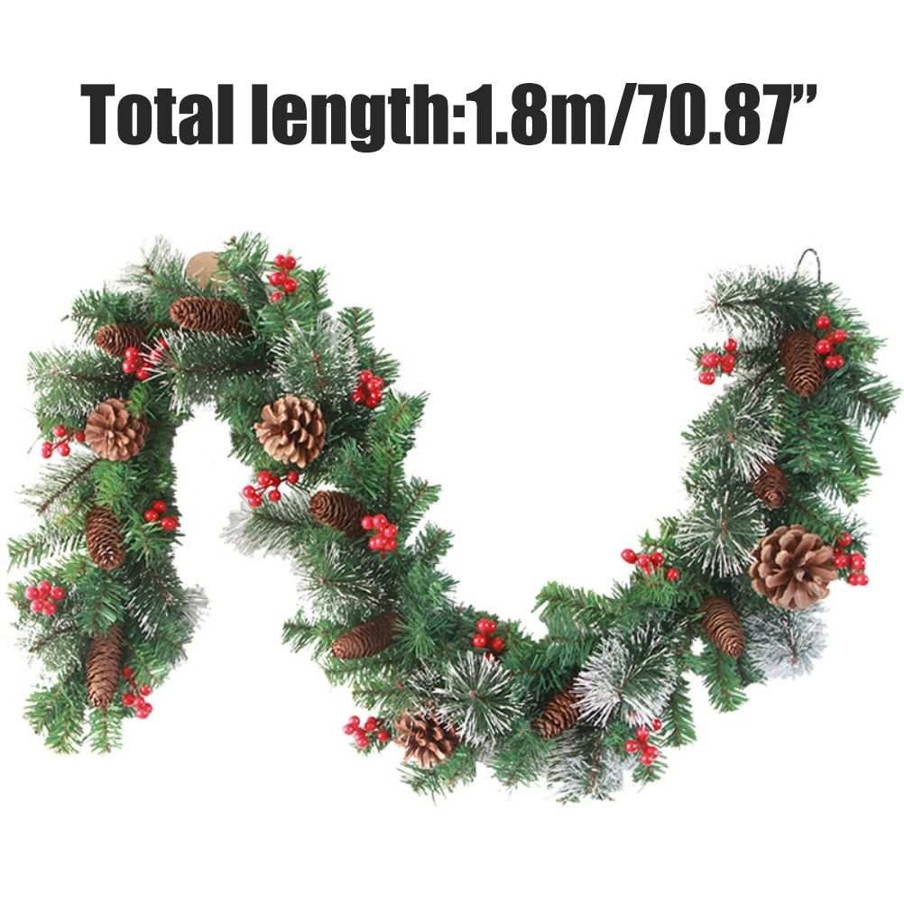Christmas Garland With 50 Led Lighting Artificial Christmas Fir Garland Decorative For Stairs Fireplaces Offices Outdoor - Image 2