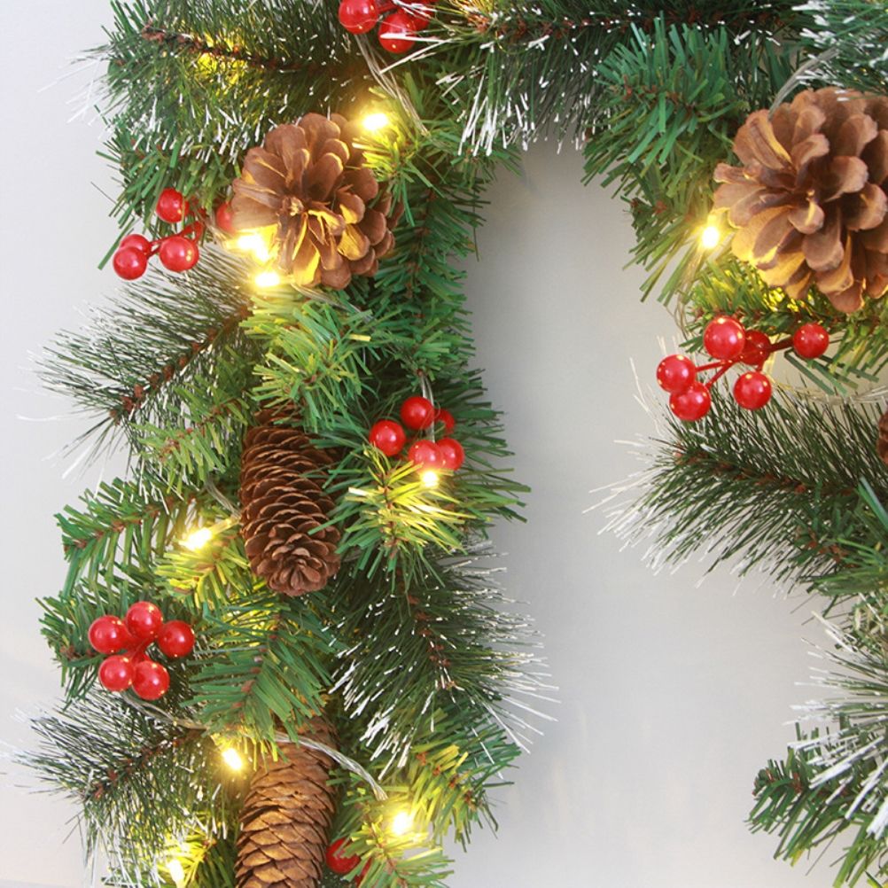 Christmas Garland With 50 Led Lighting Artificial Christmas Fir Garland Decorative For Stairs Fireplaces Offices Outdoor - Image 4
