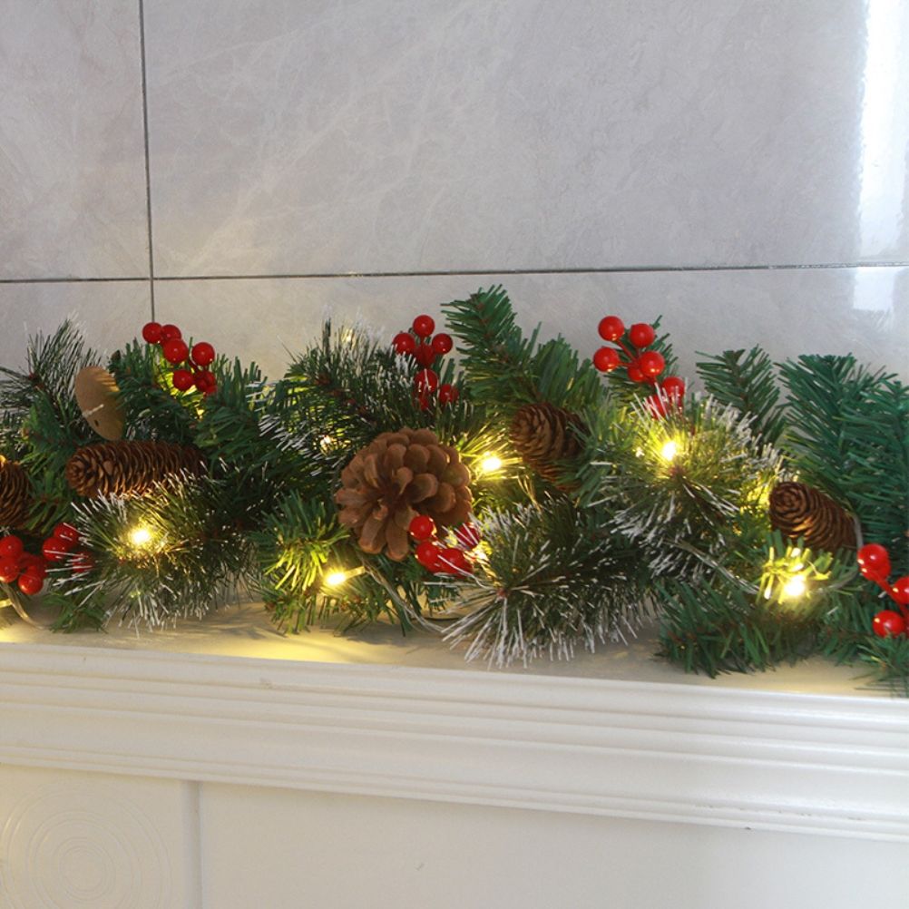 Christmas Garland With 50 Led Lighting Artificial Christmas Fir Garland Decorative For Stairs Fireplaces Offices Outdoor - Image 5