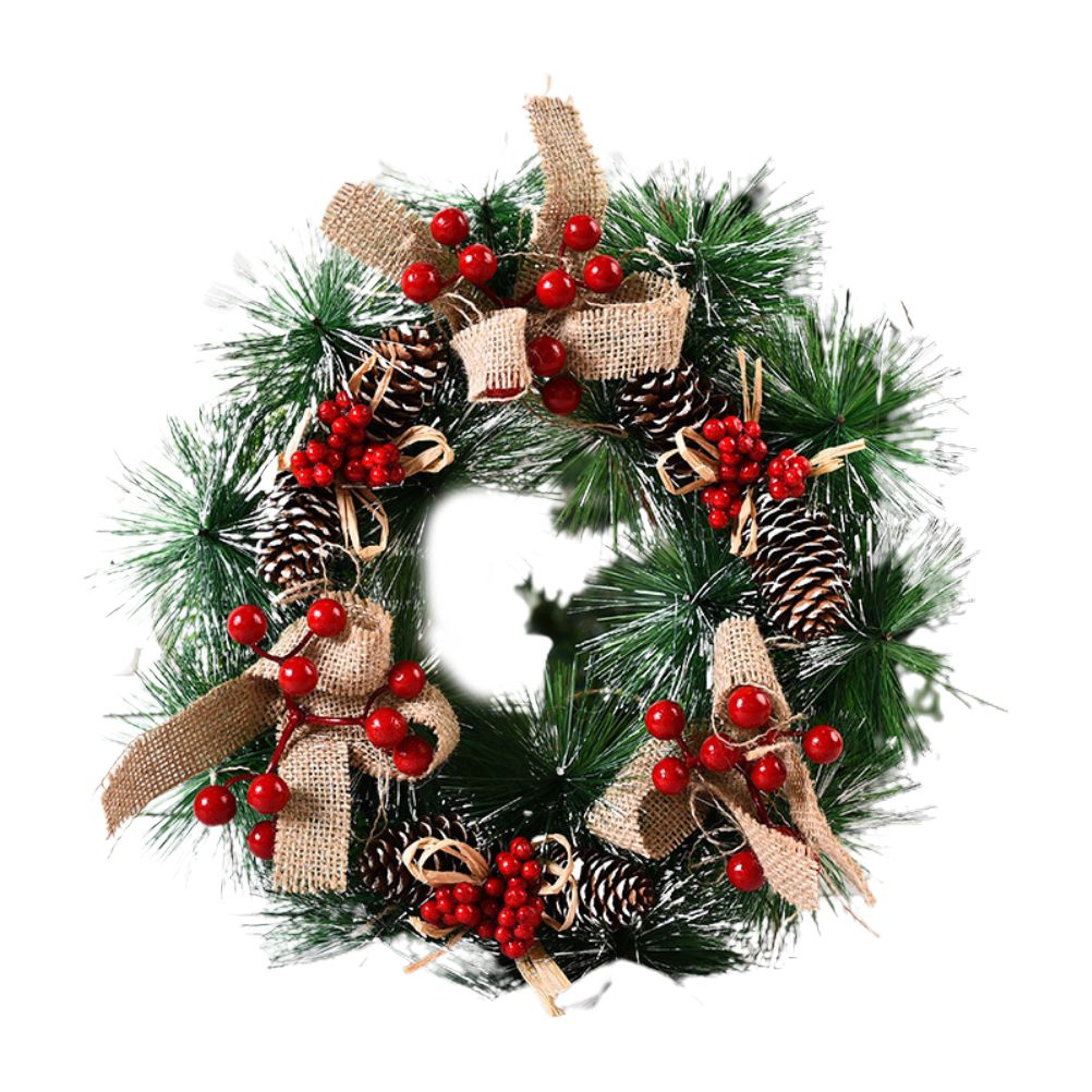 Christmas Wreath Artificial Christmas Hanging Wreath for Front Door Wall Tree Christmas Party Shop Window Decoration - Image 1
