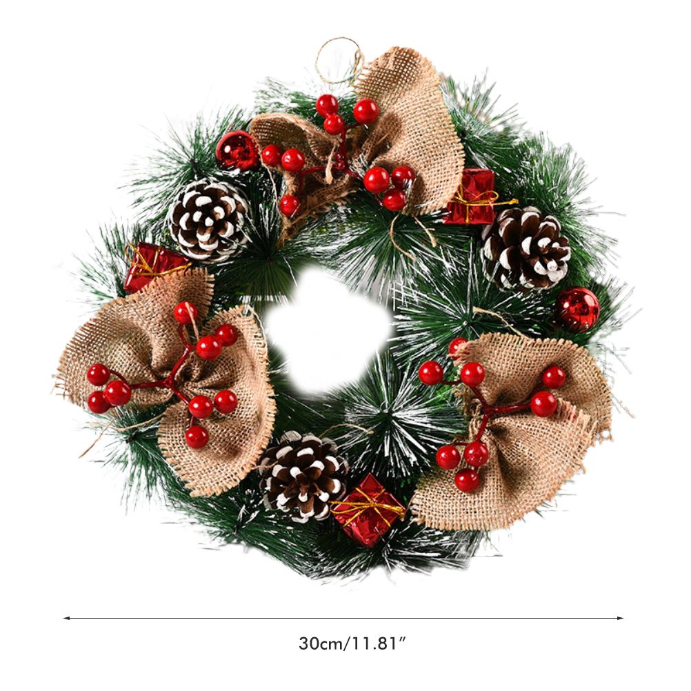 Christmas Wreath Artificial Christmas Hanging Wreath for Front Door Wall Tree Christmas Party Shop Window Decoration - Image 2