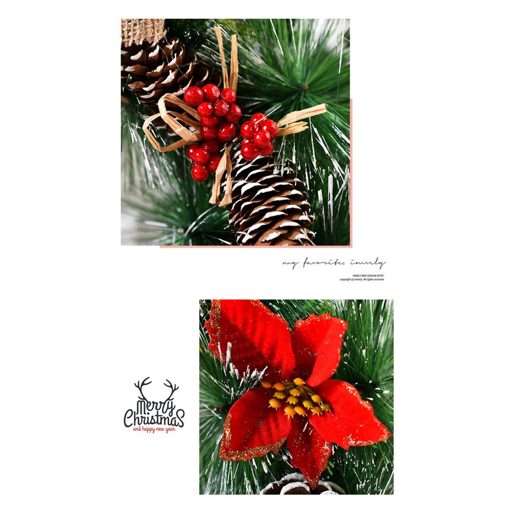 Christmas Wreath Artificial Christmas Hanging Wreath for Front Door Wall Tree Christmas Party Shop Window Decoration - Image 3