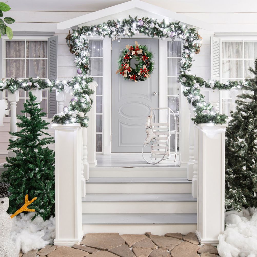 Christmas Wreath Artificial Christmas Hanging Wreath for Front Door Wall Tree Christmas Party Shop Window Decoration - Image 6