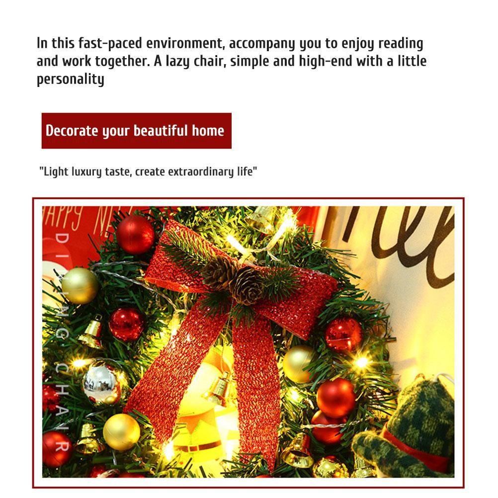 Xmas Wreath with 20 LED Lights and Bells Christmas Garland Light String Branch Lights for Living Room Fireplace and Windows - Image 6