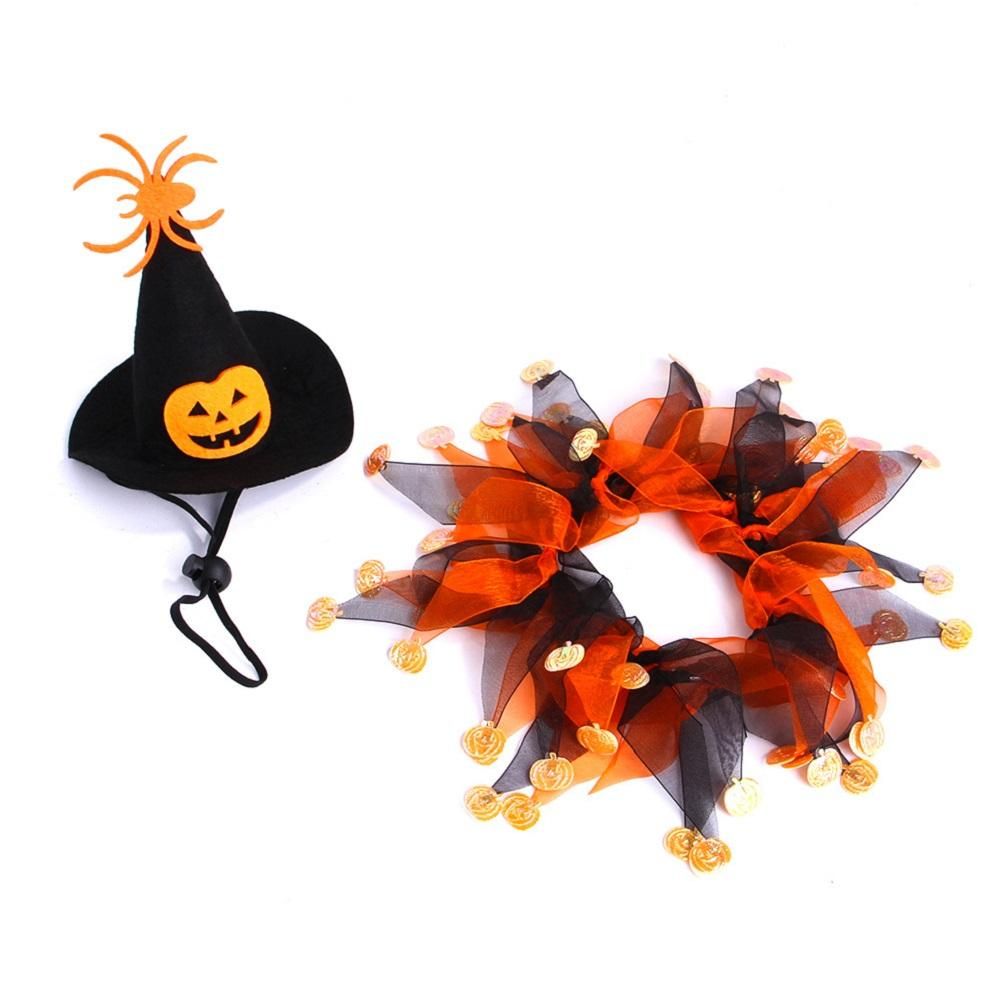 Halloween Collar Hat Set For Pet Dog Cat Head Bone Pattern Hat Funny Cosplay Dress Up Decoration For Holiday Party - Image 3