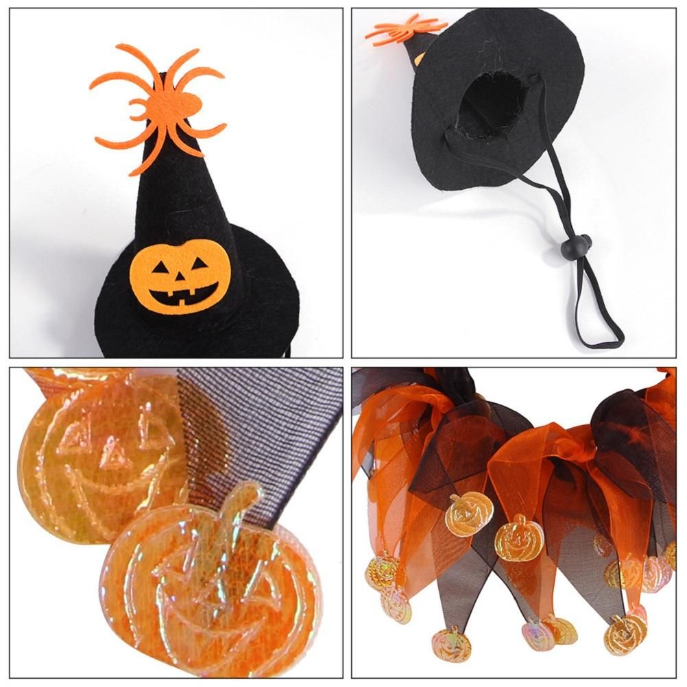 Halloween Collar Hat Set For Pet Dog Cat Head Bone Pattern Hat Funny Cosplay Dress Up Decoration For Holiday Party - Image 4