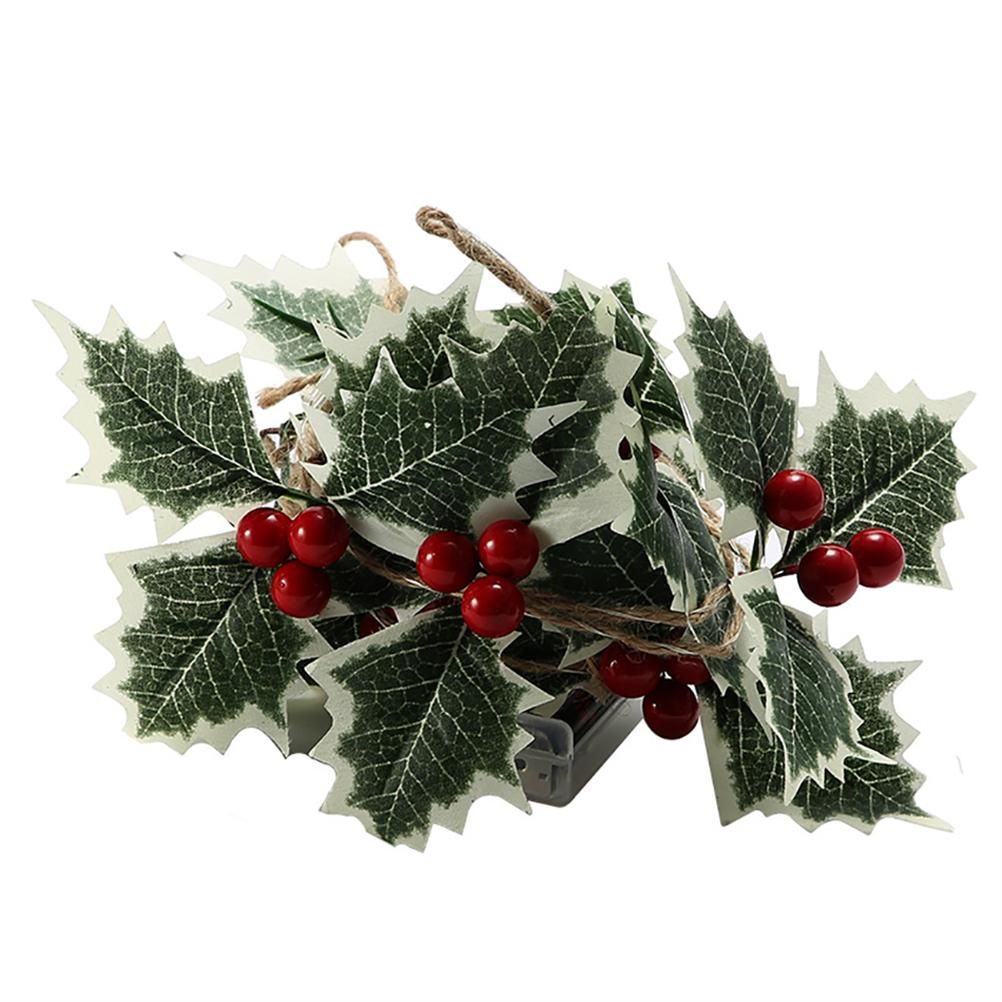 LED Christmas Decoration Light Christmas Red Fruit Leaf Copper Wire Lamp String Garland Supplies for Party and Christmas - Image 1