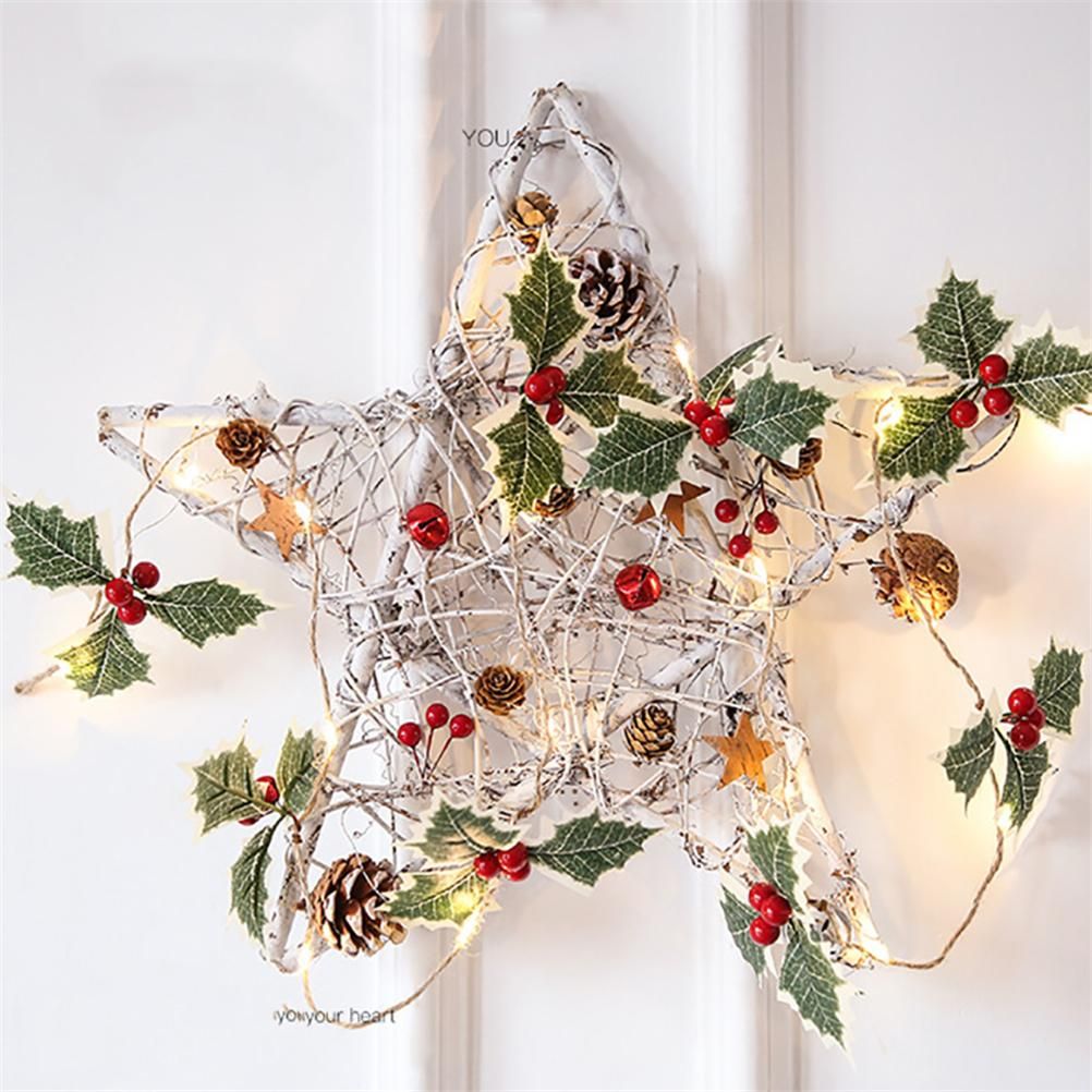 LED Christmas Decoration Light Christmas Red Fruit Leaf Copper Wire Lamp String Garland Supplies for Party and Christmas - Image 3