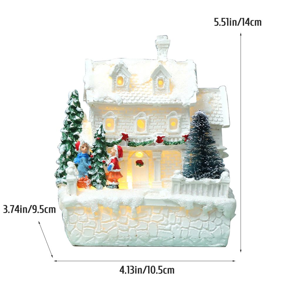 Christmas Village Ornament LED Lighted Christmas Village Houses with Figurines Christmas Village Decoration Indoor Room Decor - Image 2