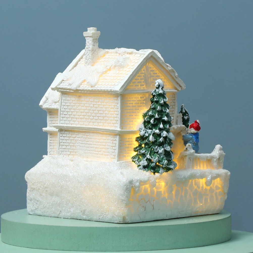 Christmas Village Ornament LED Lighted Christmas Village Houses with Figurines Christmas Village Decoration Indoor Room Decor - Image 8