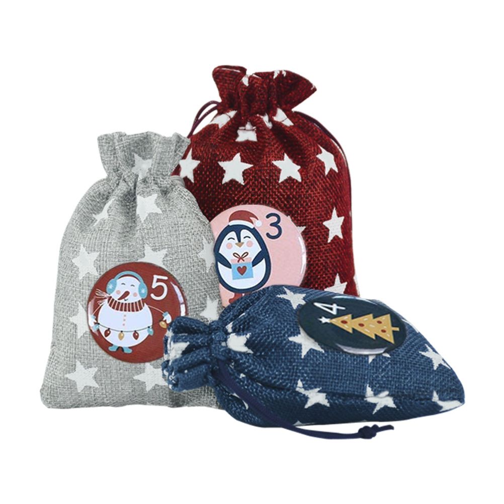 1-25 Number Christmas Advent Calendar Round Buttons Set For Gift Decor For Ribbons Cloth Bags Parcels - Image 6