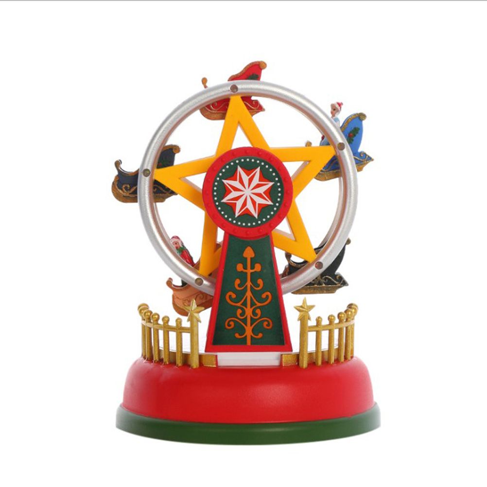 Christmas Mini Music Box Luminous Music Carousel Ferris Wheel Animated Christmas Gift Romantic Desktop Decoration - Image 1