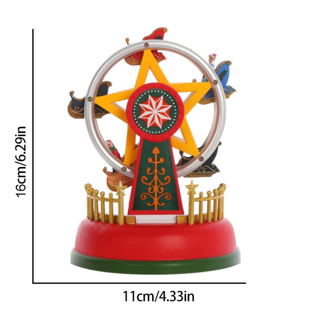 Christmas Mini Music Box Luminous Music Carousel Ferris Wheel Animated Christmas Gift Romantic Desktop Decoration - Image 2