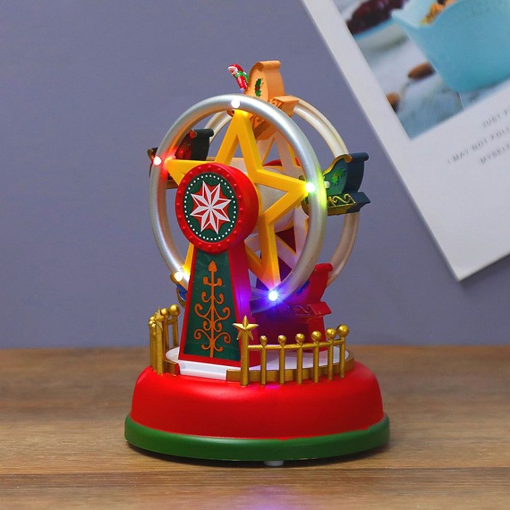 Christmas Mini Music Box Luminous Music Carousel Ferris Wheel Animated Christmas Gift Romantic Desktop Decoration - Image 3