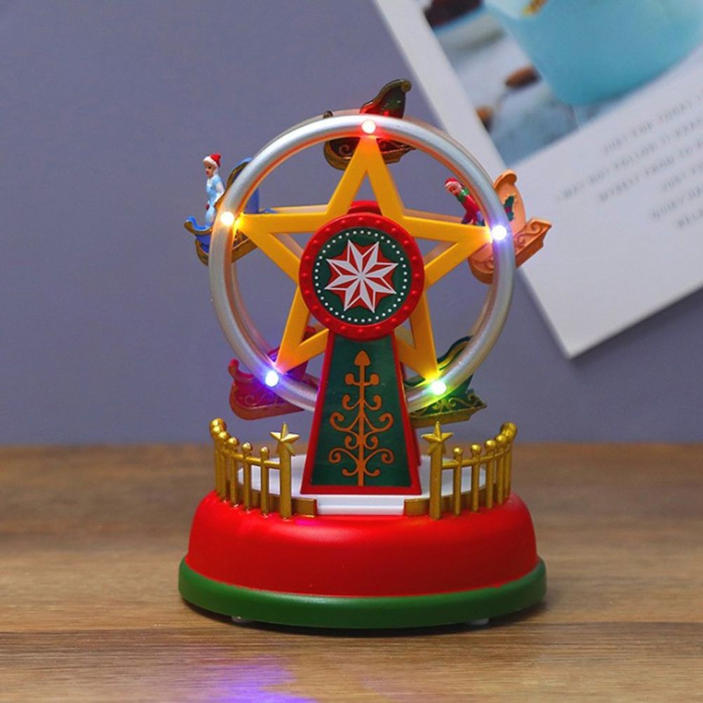 Christmas Mini Music Box Luminous Music Carousel Ferris Wheel Animated Christmas Gift Romantic Desktop Decoration - Image 4