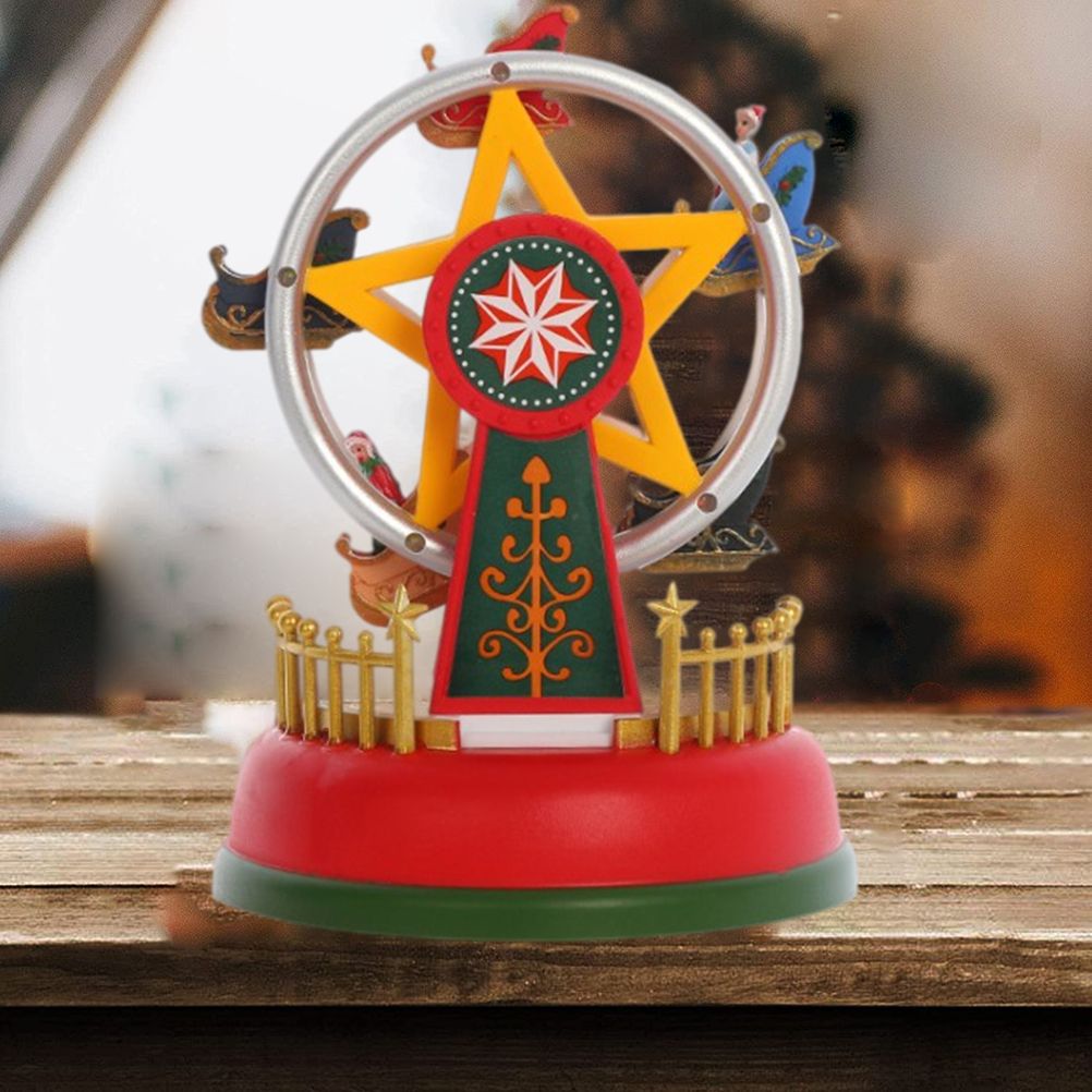 Christmas Mini Music Box Luminous Music Carousel Ferris Wheel Animated Christmas Gift Romantic Desktop Decoration - Image 7