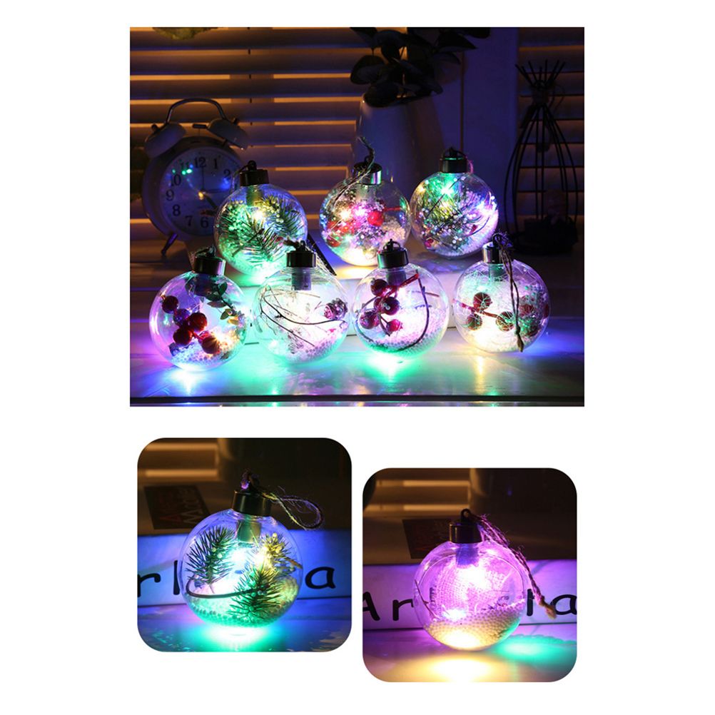 6Pcs Shining Christmas Balls with LED Light Pendants Refillable Ball Christmas Tree Hanging Ball Ornaments for Party - Image 4