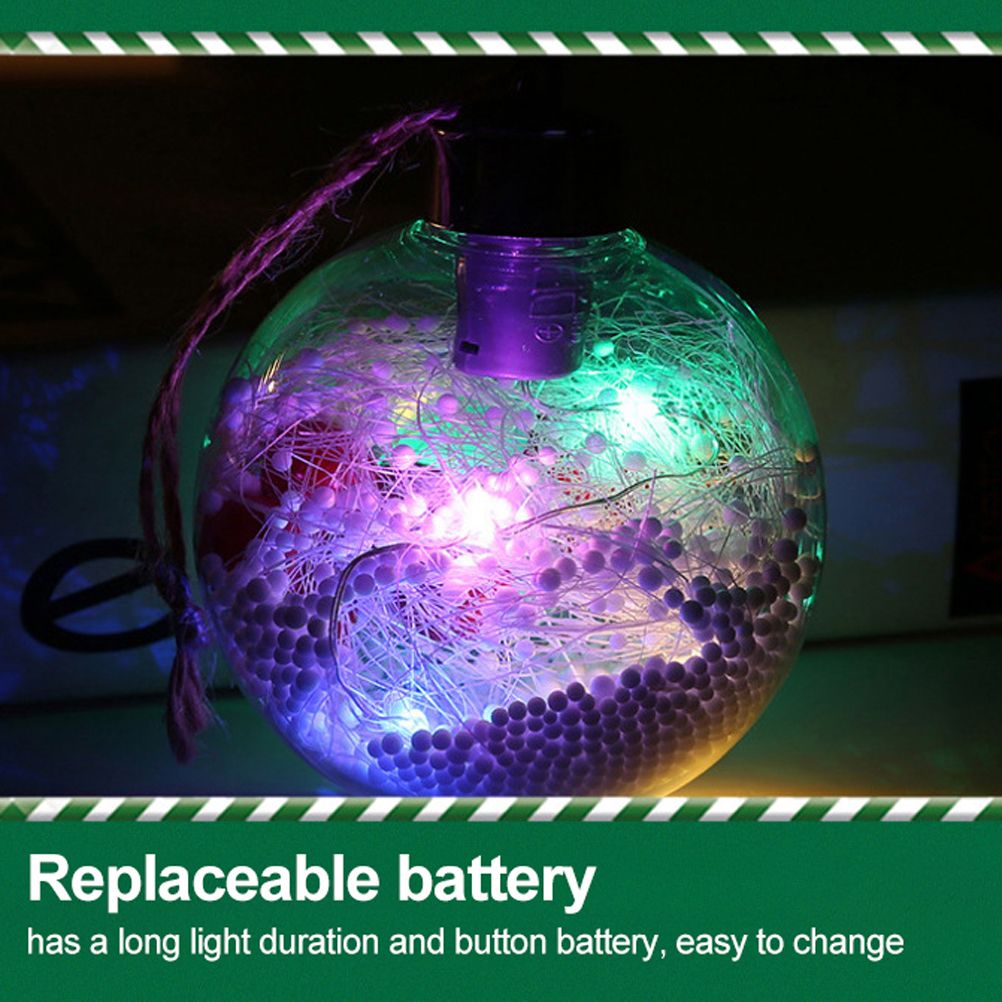 6Pcs Shining Christmas Balls with LED Light Pendants Refillable Ball Christmas Tree Hanging Ball Ornaments for Party - Image 5