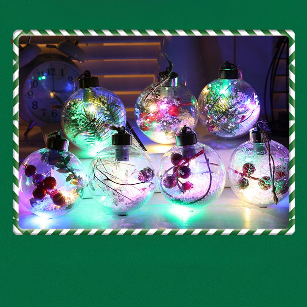 6Pcs Shining Christmas Balls with LED Light Pendants Refillable Ball Christmas Tree Hanging Ball Ornaments for Party - Image 6
