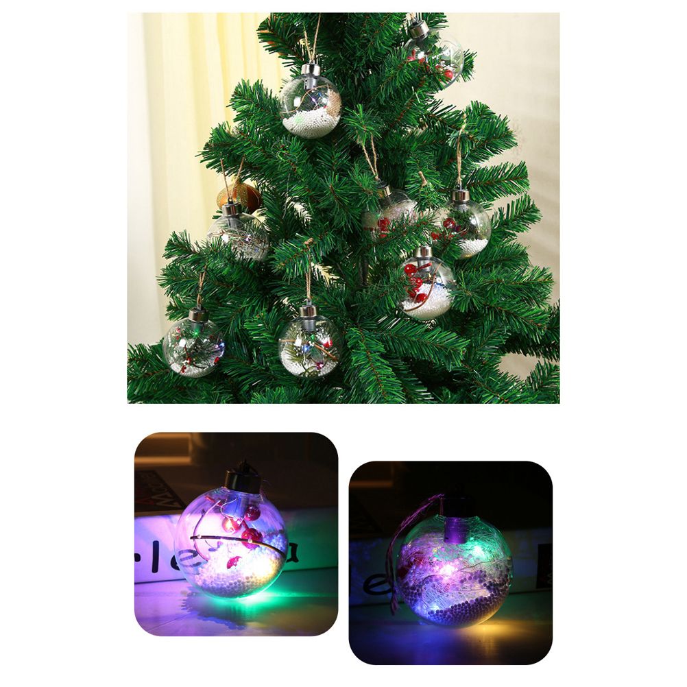 6Pcs Shining Christmas Balls with LED Light Pendants Refillable Ball Christmas Tree Hanging Ball Ornaments for Party - Image 7