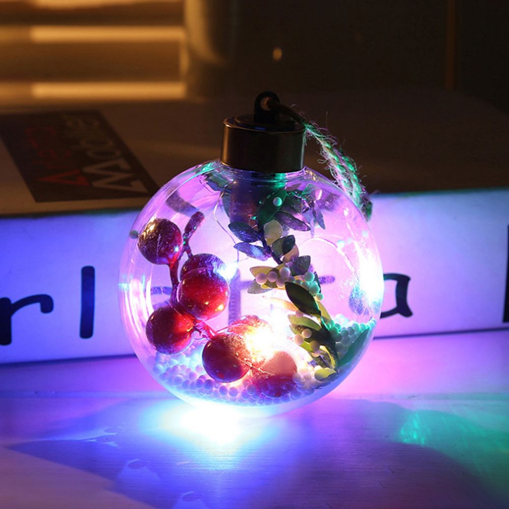 6Pcs Shining Christmas Balls with LED Light Pendants Refillable Ball Christmas Tree Hanging Ball Ornaments for Party - Image 8