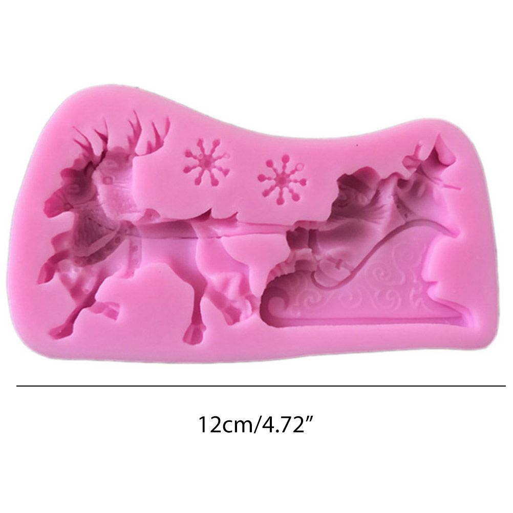 Christmas Santa Claus Sleigh Elk Cake Mold Silicone Decoration Mold Christmas Chocolate Biscuits Pudding Mold Tool - Image 2