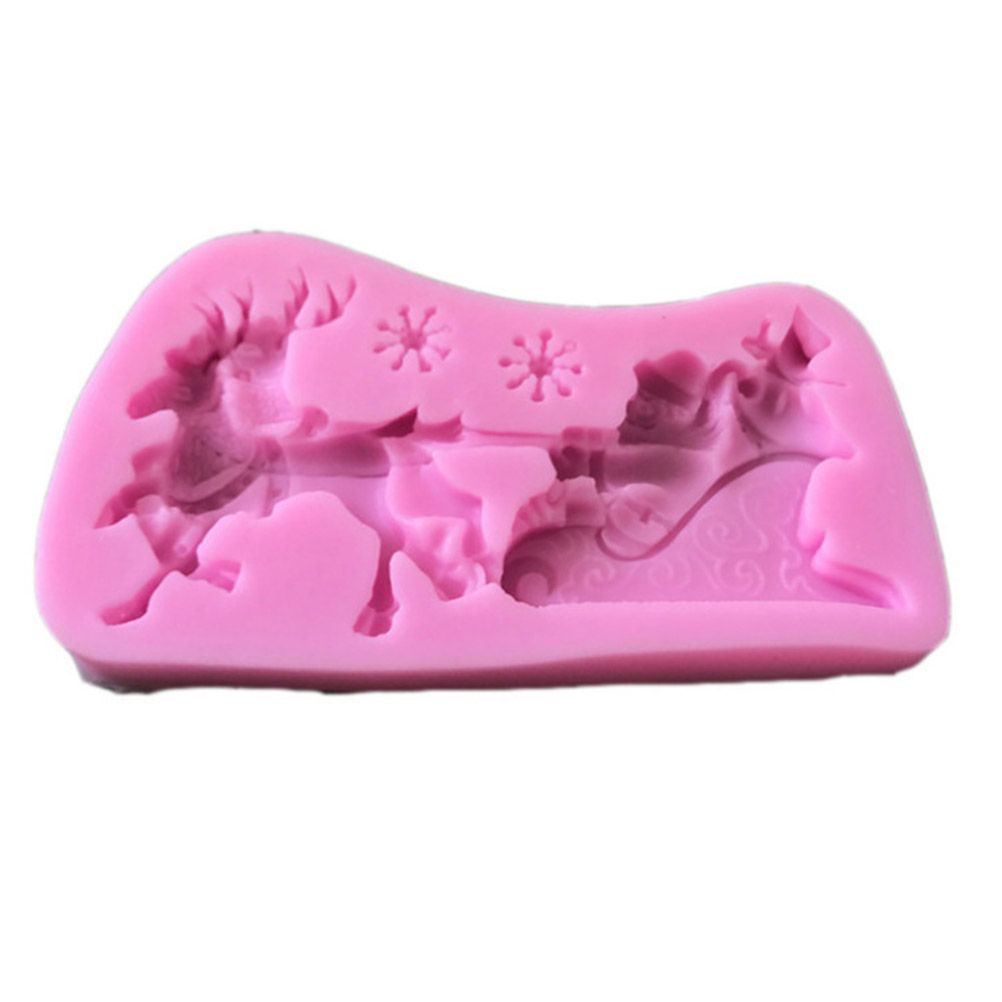Christmas Santa Claus Sleigh Elk Cake Mold Silicone Decoration Mold Christmas Chocolate Biscuits Pudding Mold Tool - Image 3