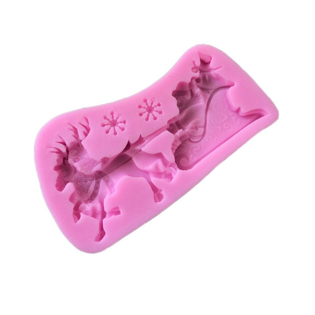 Christmas Santa Claus Sleigh Elk Cake Mold Silicone Decoration Mold Christmas Chocolate Biscuits Pudding Mold Tool - Image 4