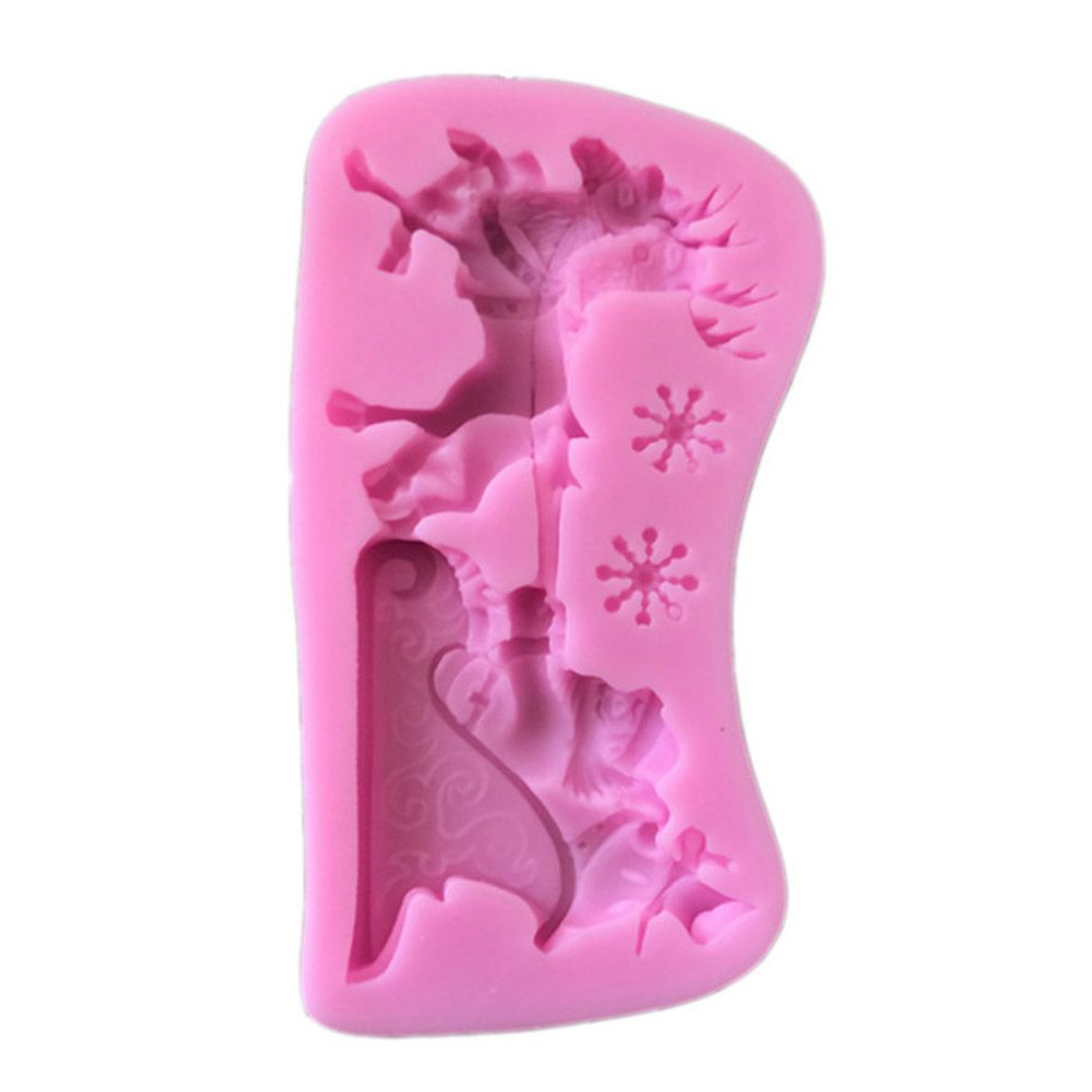 Christmas Santa Claus Sleigh Elk Cake Mold Silicone Decoration Mold Christmas Chocolate Biscuits Pudding Mold Tool - Image 5
