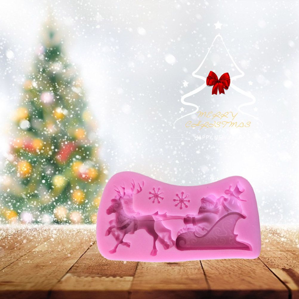 Christmas Santa Claus Sleigh Elk Cake Mold Silicone Decoration Mold Christmas Chocolate Biscuits Pudding Mold Tool - Image 7