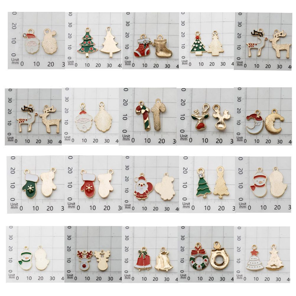30PCS Christmas DIY Gold Plated Enamel Charm for Making Jewelry Necklaces Bracelets Earrings - Image 2