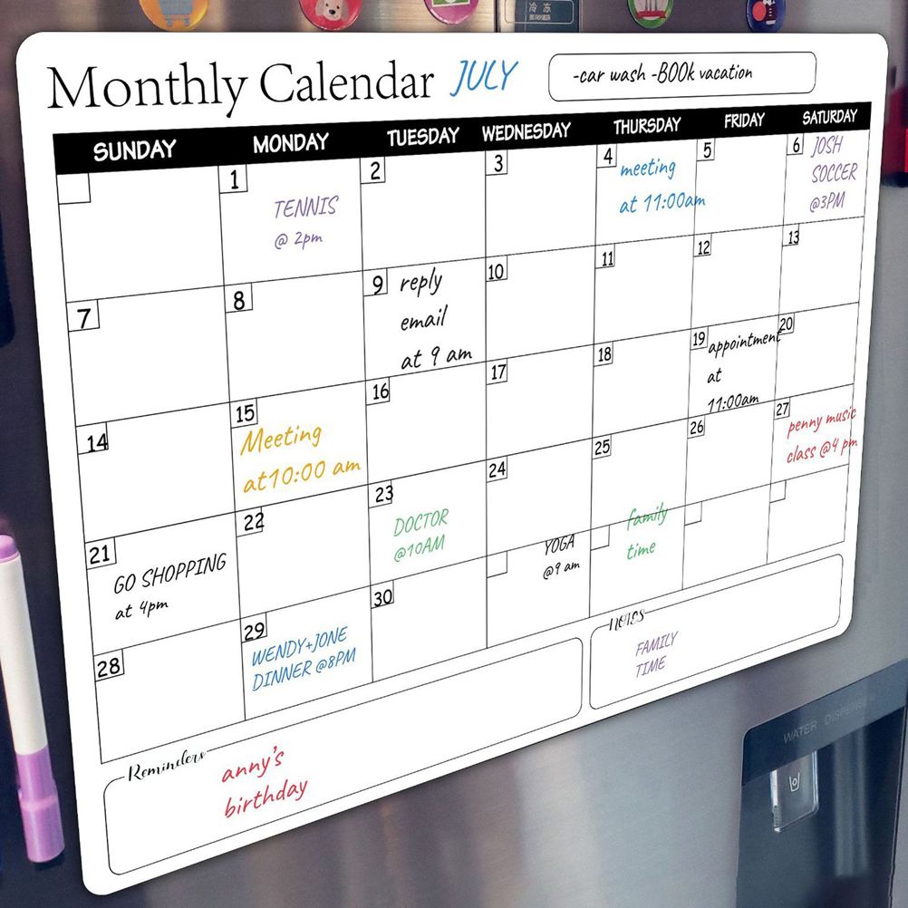 Rewritable Magnetic Whiteboard Refrigerator Calendar Message Board Monthly Planner Board - Image 2