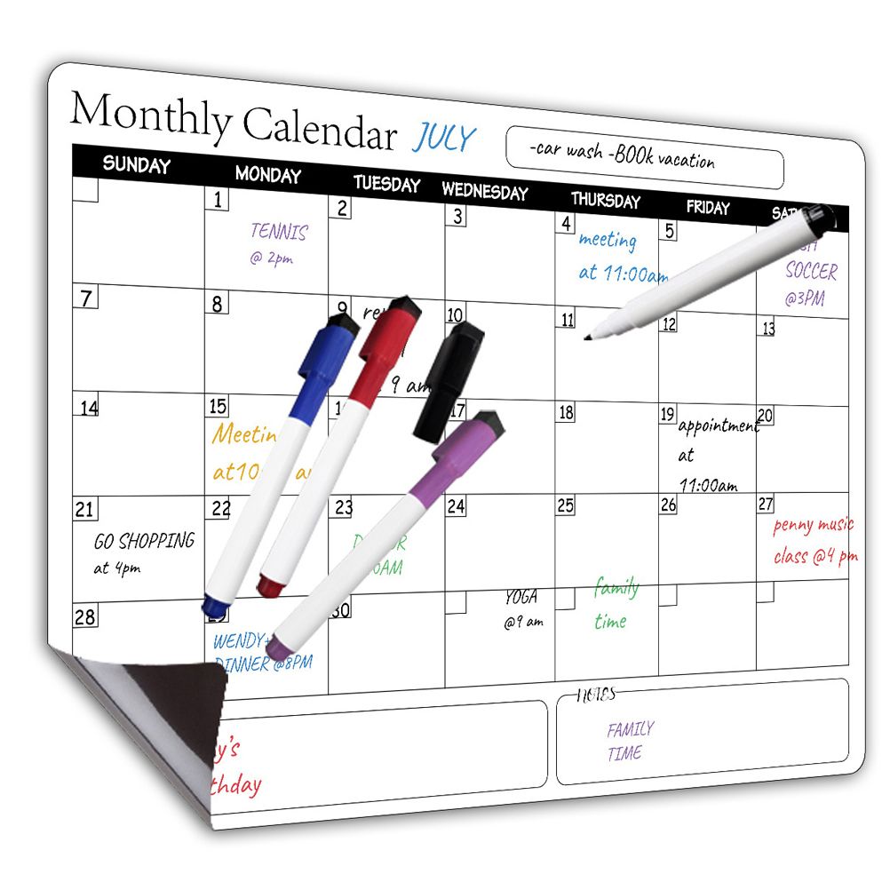 Rewritable Magnetic Whiteboard Refrigerator Calendar Message Board Monthly Planner Board - Image 3