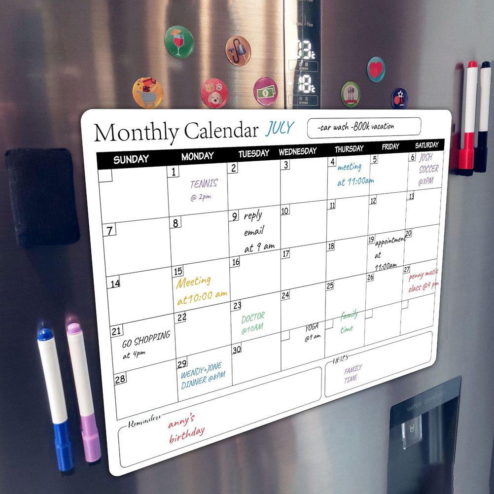 Rewritable Magnetic Whiteboard Refrigerator Calendar Message Board Monthly Planner Board - Image 5