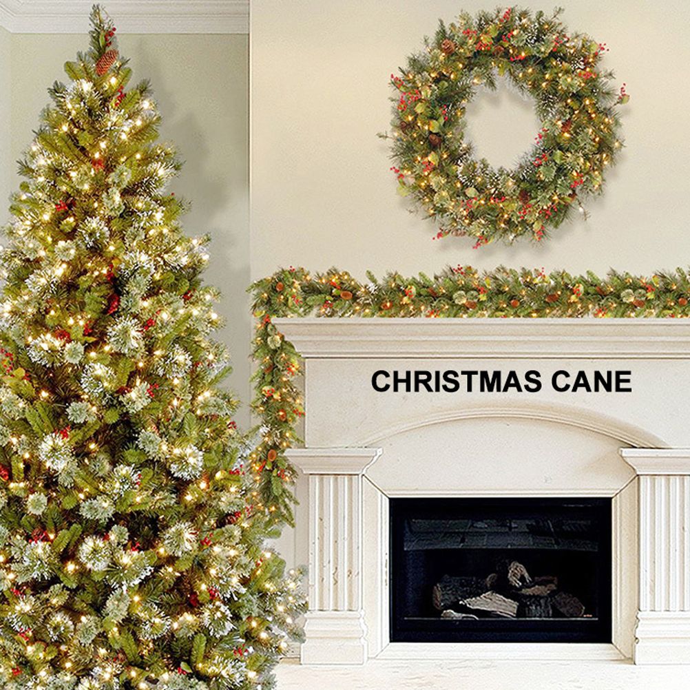 2.7m Christmas Rattan Garland with 50 Led Lights Artificial Christmas Garland Decorations for Xmas Tree Fireplaces Stairs Door Garden Yard - Image 5