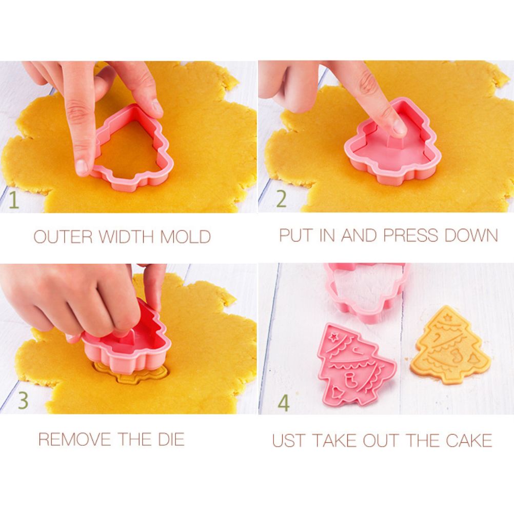Christmas Cutter Mold Set 6 Piece Pattern Kitchen DIY Baking Mold For Biscuits Pastries Fondant Cakes - Image 3